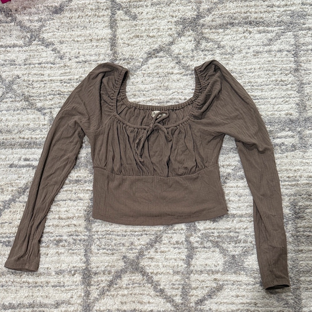 Madewell Long Sleeve Ribbed Crop Top